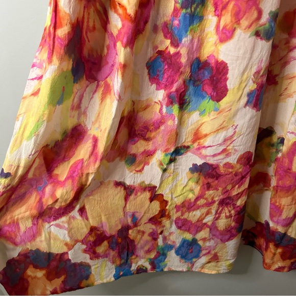 Anthropologie Zinnia Colorful Printed Smocked Midi Dress - Picture 7 of 9